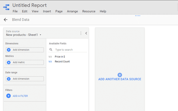 create a left data blending source